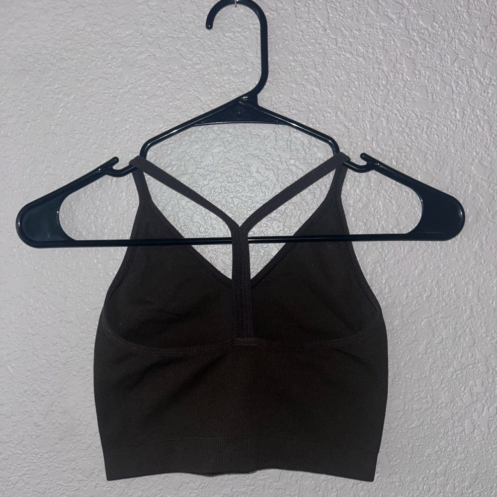 SET Active Dark Brown Workout Top - Picture 3 of 4